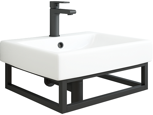 Sanflor Консоль под раковину Тайлер 50 черная – фото-1